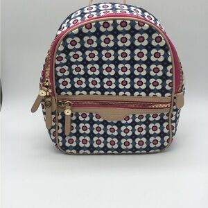 Spartina 449 Floral Linen and Leather Mini Backpack